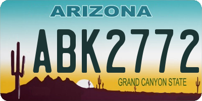 AZ license plate ABK2772