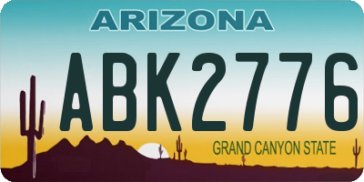 AZ license plate ABK2776
