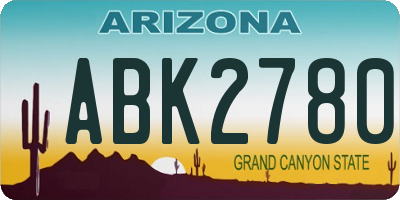 AZ license plate ABK2780