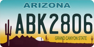 AZ license plate ABK2806