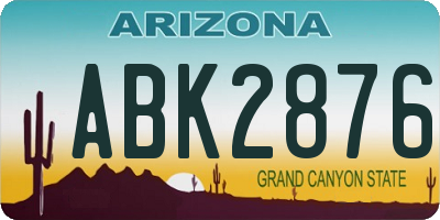 AZ license plate ABK2876