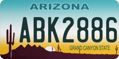 AZ license plate ABK2886