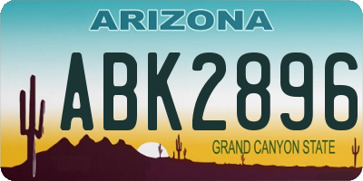 AZ license plate ABK2896