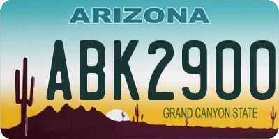 AZ license plate ABK2900