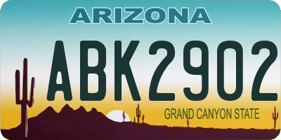 AZ license plate ABK2902
