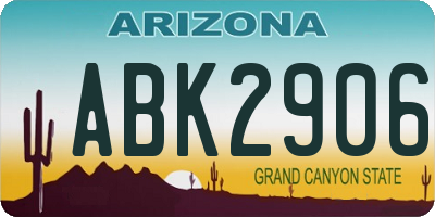 AZ license plate ABK2906