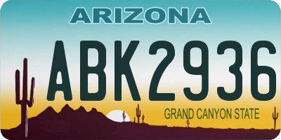 AZ license plate ABK2936