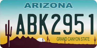 AZ license plate ABK2951
