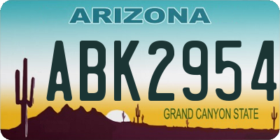 AZ license plate ABK2954