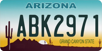 AZ license plate ABK2971