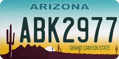 AZ license plate ABK2977