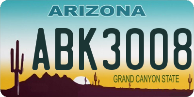 AZ license plate ABK3008