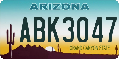 AZ license plate ABK3047