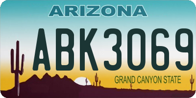 AZ license plate ABK3069