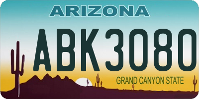 AZ license plate ABK3080