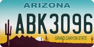 AZ license plate ABK3096