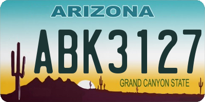 AZ license plate ABK3127