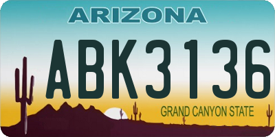 AZ license plate ABK3136