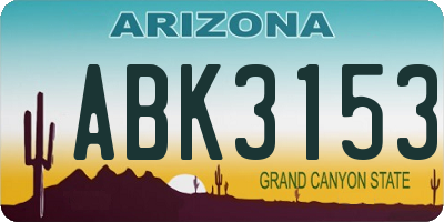 AZ license plate ABK3153