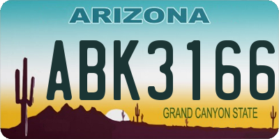 AZ license plate ABK3166