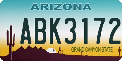 AZ license plate ABK3172