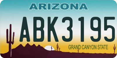 AZ license plate ABK3195