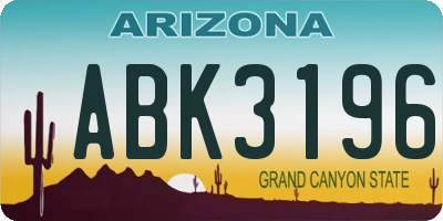 AZ license plate ABK3196