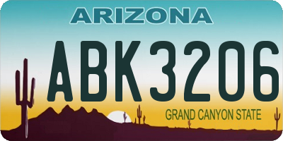AZ license plate ABK3206