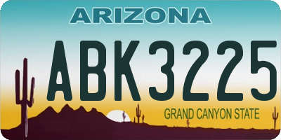 AZ license plate ABK3225