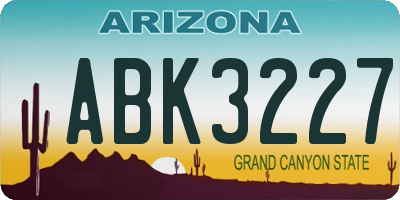 AZ license plate ABK3227
