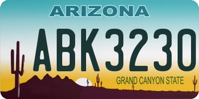 AZ license plate ABK3230