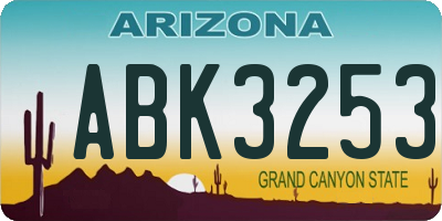 AZ license plate ABK3253