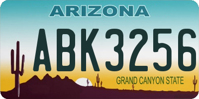 AZ license plate ABK3256