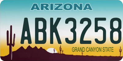 AZ license plate ABK3258
