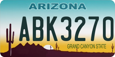 AZ license plate ABK3270