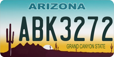AZ license plate ABK3272