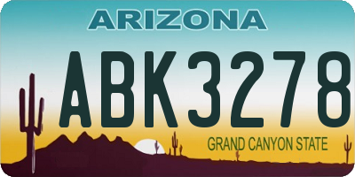 AZ license plate ABK3278