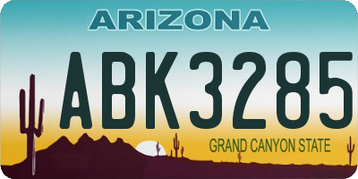 AZ license plate ABK3285