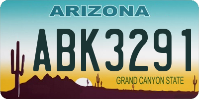 AZ license plate ABK3291