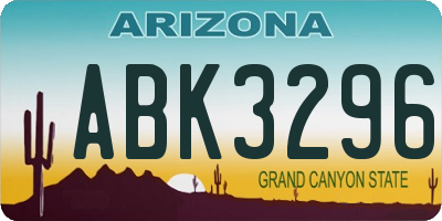 AZ license plate ABK3296