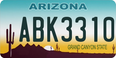 AZ license plate ABK3310
