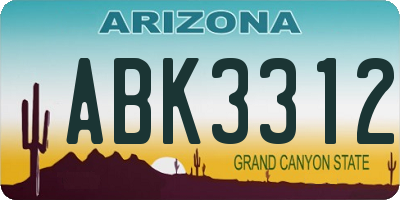 AZ license plate ABK3312