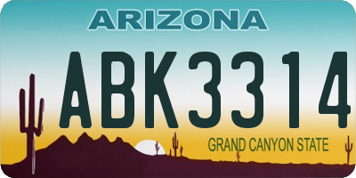 AZ license plate ABK3314