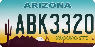 AZ license plate ABK3320