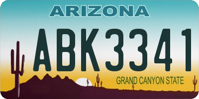 AZ license plate ABK3341