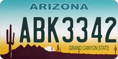 AZ license plate ABK3342
