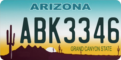 AZ license plate ABK3346