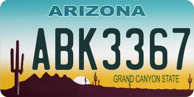 AZ license plate ABK3367