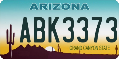 AZ license plate ABK3373