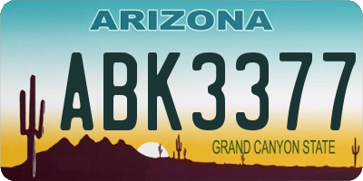 AZ license plate ABK3377